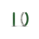Load image into Gallery viewer, Pave Set Diamond Hoop Earrings