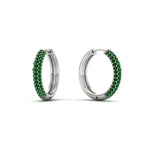 Load image into Gallery viewer, Pave Set Diamond Hoop Earrings
