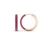 Load image into Gallery viewer, Pave Set Diamond Hoop Earrings