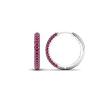 Load image into Gallery viewer, Pave Set Diamond Hoop Earrings