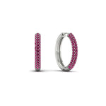 Load image into Gallery viewer, Pave Set Diamond Hoop Earrings