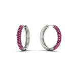 Load image into Gallery viewer, Pave Set Diamond Hoop Earrings