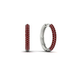 Load image into Gallery viewer, Pave Set Diamond Hoop Earrings