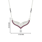 Load image into Gallery viewer, pink-sapphire-filigree-tanmaniya-3-black-beads-mangalsutra-in-white-gold-mgs9027gsadrpiangle1-nl-wg-hw.jpg?v=1781777409