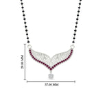 Load image into Gallery viewer, pink-sapphire-filigree-tanmaniya-mangalsutra-in-white-gold-mgs9027gsadrpiangle1-nl-wg-_2_-hw.jpg?v=1781778625