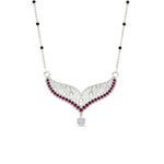Load image into Gallery viewer, pink-sapphire-filigree-tanmaniya-spaced-out-mangalsutra-in-white-gold-mgs9027gsadrpiangle1-nl-wg.jpg?v=1781777309