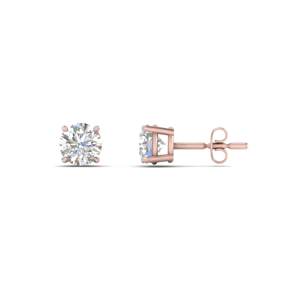 1/2 To 2 Carat Round Diamond Stud Earring