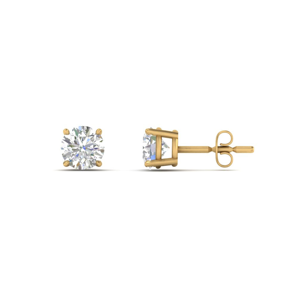 1/2 To 2 Carat Round Diamond Stud Earring