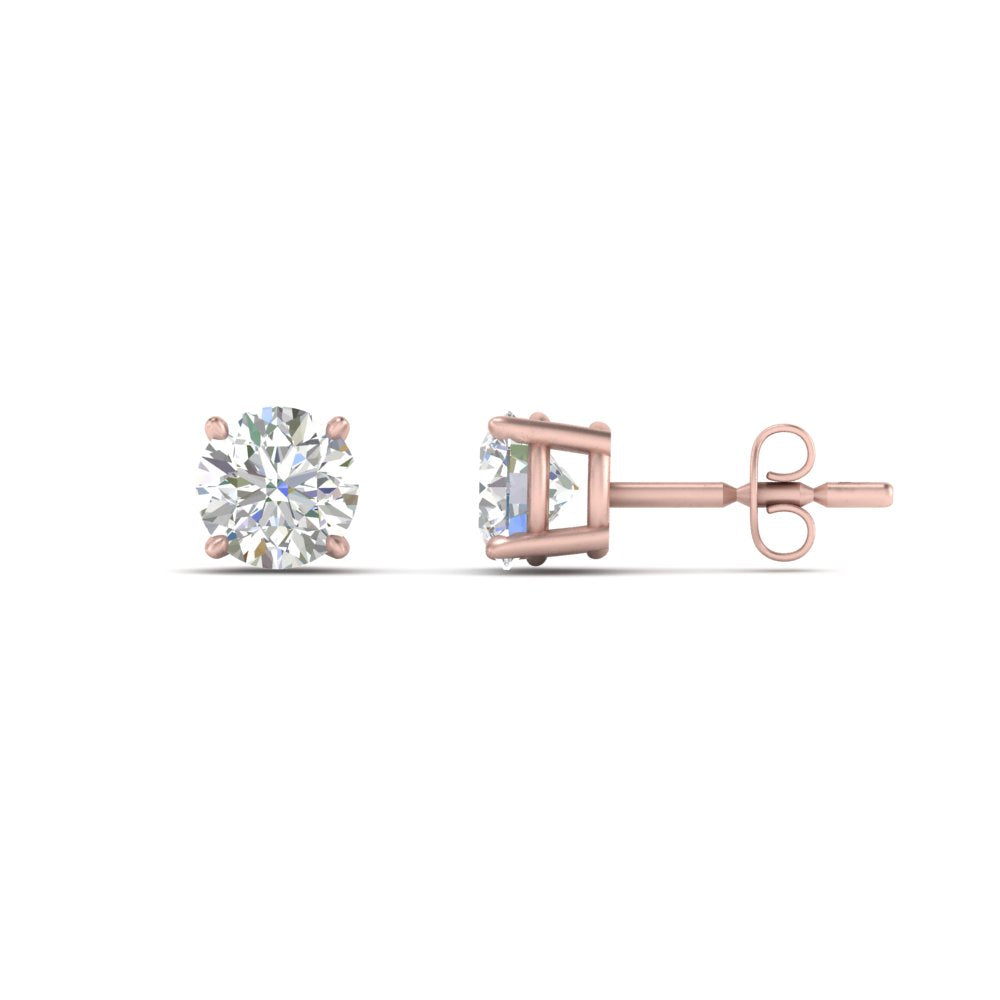 1/2 To 2 Carat Round Diamond Stud Earring