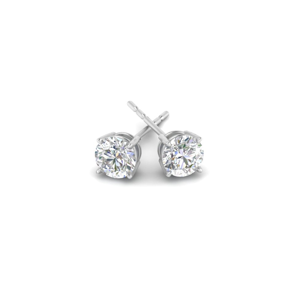 1/2 To 2 Carat Round Diamond Stud Earring