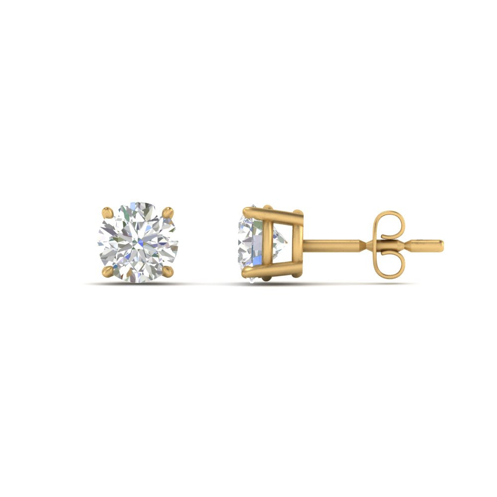 1/2 To 2 Carat Round Diamond Stud Earring
