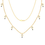Load image into Gallery viewer, Round Diamond Bezel Station Black Bead Mangalsutra