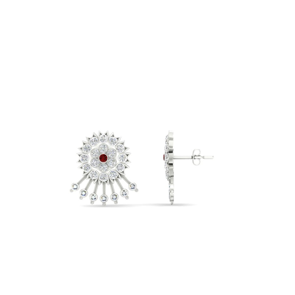 Diamond And Gold Impon Stud Earring