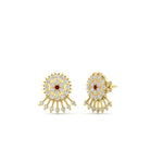 Load image into Gallery viewer, Diamond And Gold Impon Stud Earring