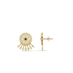 Load image into Gallery viewer, Diamond And Gold Impon Stud Earring