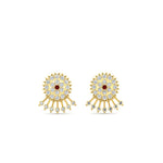 Load image into Gallery viewer, Diamond And Gold Impon Stud Earring