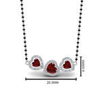 Load image into Gallery viewer, 3 Halo Diamond Heart Mangalsutra