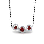 Load image into Gallery viewer, 3 Halo Diamond Heart Mangalsutra