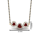 Load image into Gallery viewer, 3 Halo Diamond Heart Mangalsutra