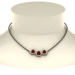 Load image into Gallery viewer, 3 Halo Diamond Heart Mangalsutra