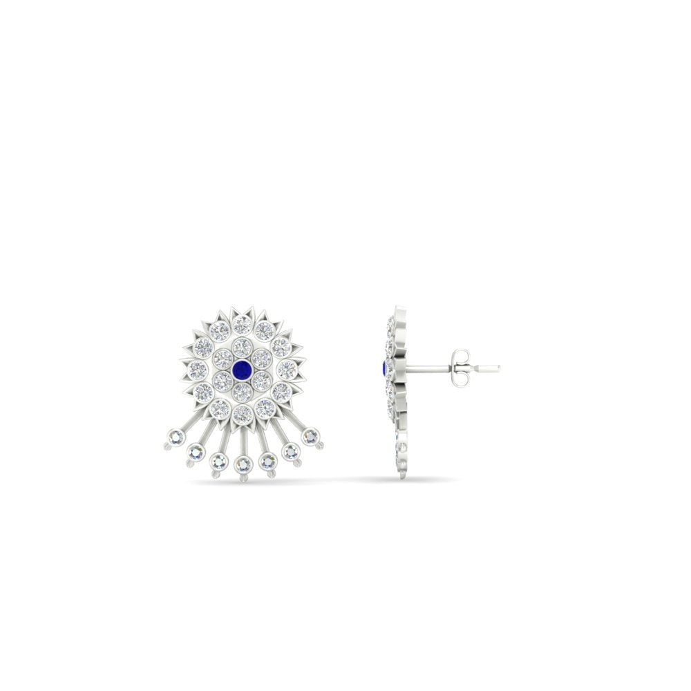 Diamond And Gold Impon Stud Earring