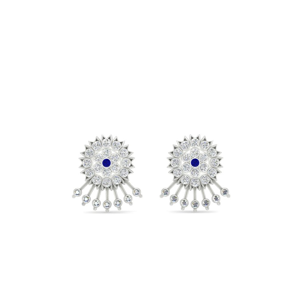 Diamond And Gold Impon Stud Earring
