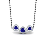 Load image into Gallery viewer, 3 Halo Diamond Heart Mangalsutra