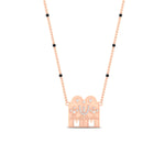Load image into Gallery viewer, shivling-thali-with-spaced-out-mangalsutra-blackbeads-in-rose-gold-mgs11651angle1-nl-rg