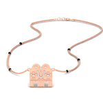 Load image into Gallery viewer, shivling-thali-with-spaced-out-mangalsutra-blackbeads-in-rose-gold-mgs11651sleep-nl-rg
