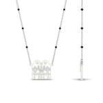 Load image into Gallery viewer, shivling-thali-with-spaced-out-mangalsutra-blackbeads-in-white-gold-mgs11651angle2-nl-wg