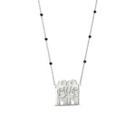 Load image into Gallery viewer, shivling-thali-with-spaced-out-mangalsutra-blackbeads-in-white-gold-mgs11651angle3-nl-wg