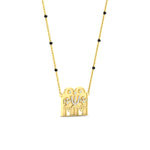 Load image into Gallery viewer, shivling-thali-with-spaced-out-mangalsutra-blackbeads-in-yellow-gold-mgs11651angle3-nl-yg