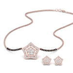 Load image into Gallery viewer, Simple Star Diamond Mangalsutra With Diamond Earrings Set