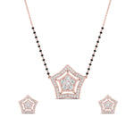 Load image into Gallery viewer, Simple Star Diamond Mangalsutra With Diamond Earrings Set