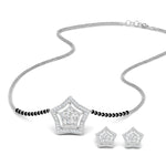Load image into Gallery viewer, Simple Star Diamond Mangalsutra With Diamond Earrings Set
