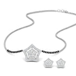 Load image into Gallery viewer, Simple Star Diamond Mangalsutra With Diamond Earrings Set
