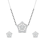 Load image into Gallery viewer, Simple Star Diamond Mangalsutra With Diamond Earrings Set