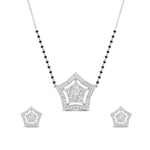 Load image into Gallery viewer, Simple Star Diamond Mangalsutra With Diamond Earrings Set
