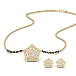 Load image into Gallery viewer, Simple Star Diamond Mangalsutra With Diamond Earrings Set