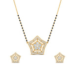 Load image into Gallery viewer, Simple Star Diamond Mangalsutra With Diamond Earrings Set