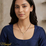 Load image into Gallery viewer, small-leaf-diamond-mangalsutra-necklace-in-yellow-gold-MG-S9032