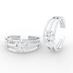 Load image into Gallery viewer, stunning-flower-design-3-layers-toe-ring-in-sterling-silver-mgs11449angle4-nl-wg