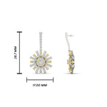 Load image into Gallery viewer, Sunflower Diamond Two Tone Drop Earrings