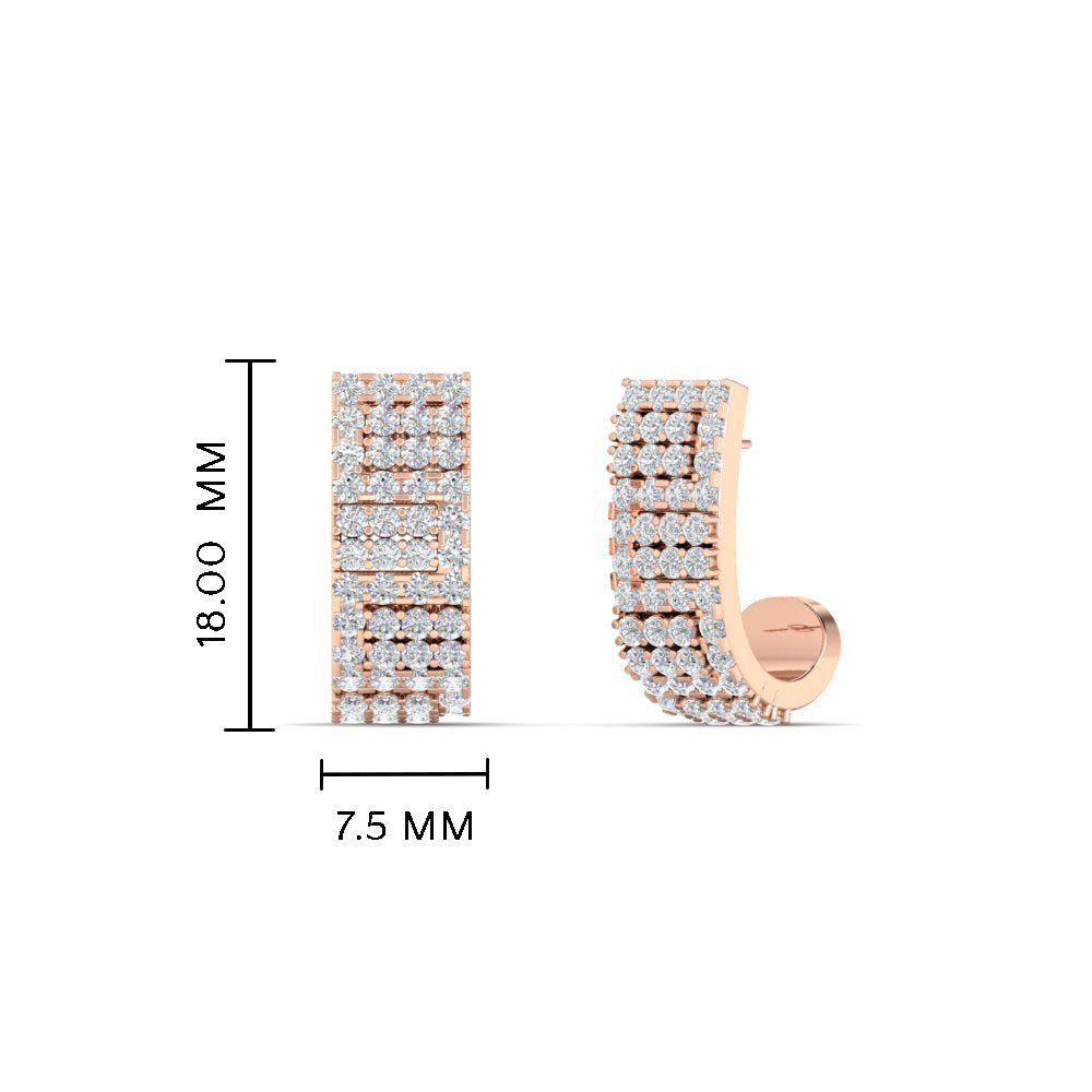 Thick J Diamond Hoop Earrings