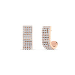 Load image into Gallery viewer, Thick J Diamond Hoop Earrings