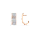 Load image into Gallery viewer, Thick J Diamond Hoop Earrings