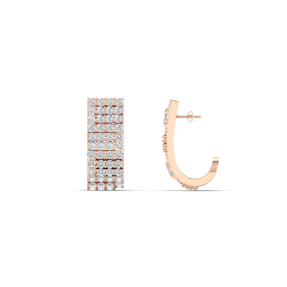 Thick J Diamond Hoop Earrings