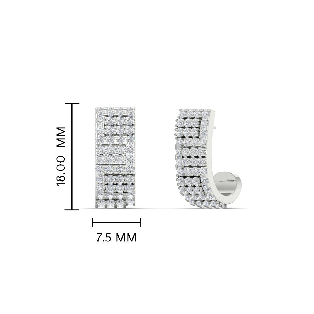 Thick J Diamond Hoop Earrings