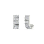 Load image into Gallery viewer, Thick J Diamond Hoop Earrings