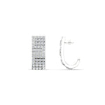 Load image into Gallery viewer, Thick J Diamond Hoop Earrings